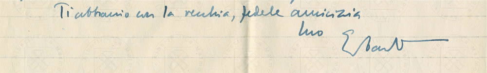 Lettera di Edoardo Ruffini ad Alberti, Londra, 20 agosto 1945, firma